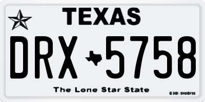 TX license plate DRX5758