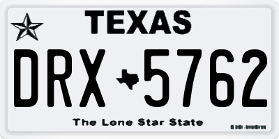 TX license plate DRX5762