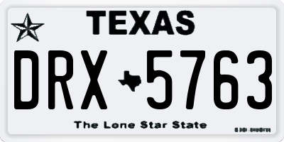 TX license plate DRX5763