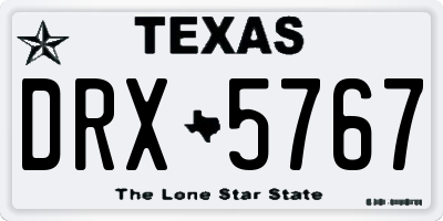 TX license plate DRX5767