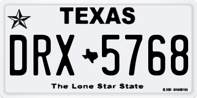 TX license plate DRX5768