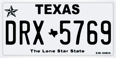 TX license plate DRX5769