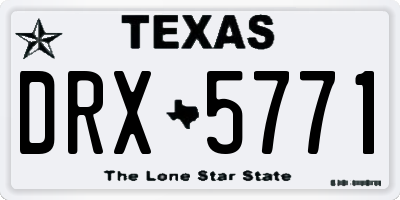 TX license plate DRX5771