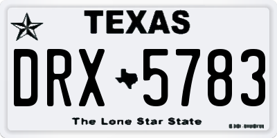 TX license plate DRX5783