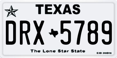 TX license plate DRX5789