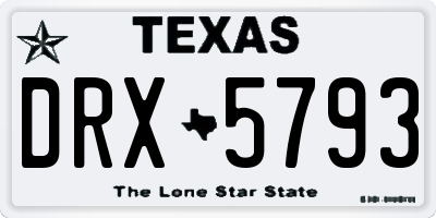 TX license plate DRX5793