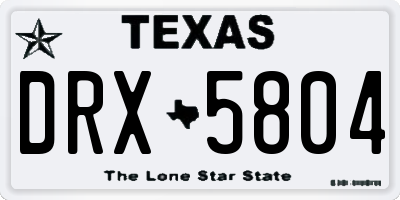 TX license plate DRX5804