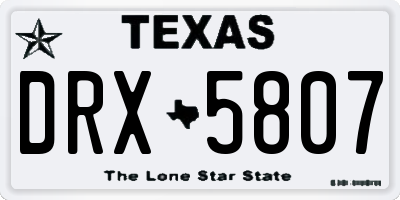 TX license plate DRX5807