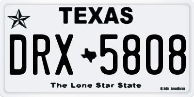 TX license plate DRX5808