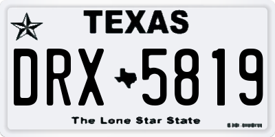 TX license plate DRX5819