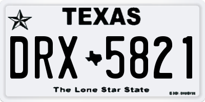 TX license plate DRX5821