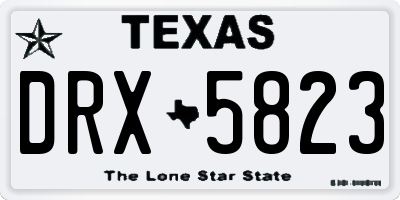 TX license plate DRX5823