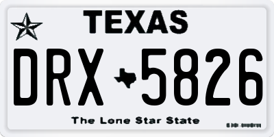 TX license plate DRX5826