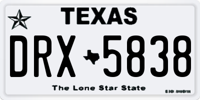 TX license plate DRX5838