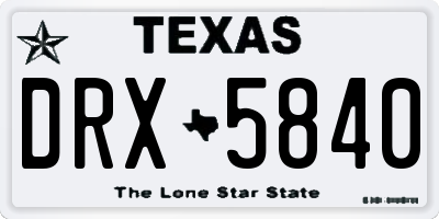 TX license plate DRX5840