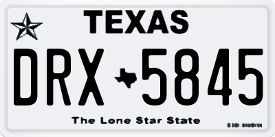 TX license plate DRX5845