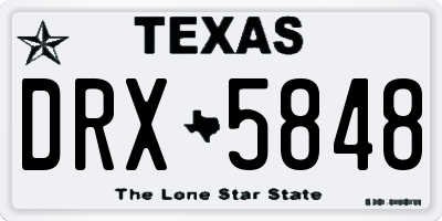 TX license plate DRX5848