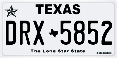 TX license plate DRX5852