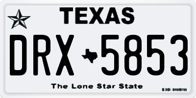 TX license plate DRX5853