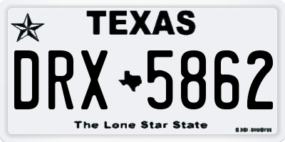 TX license plate DRX5862