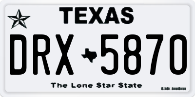 TX license plate DRX5870