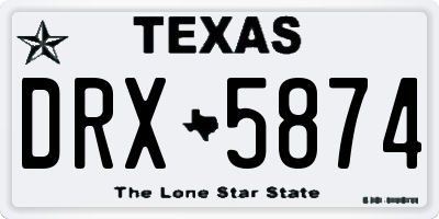 TX license plate DRX5874