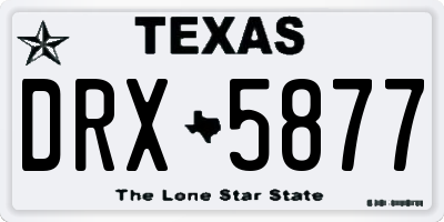 TX license plate DRX5877