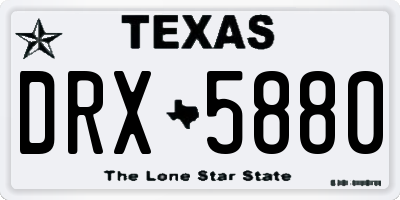 TX license plate DRX5880
