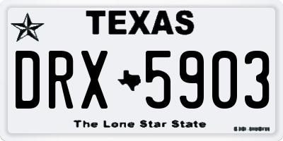 TX license plate DRX5903