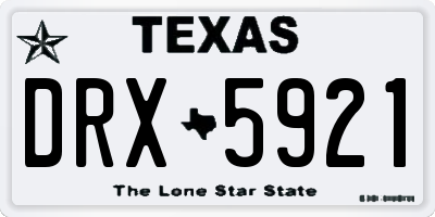 TX license plate DRX5921
