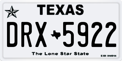 TX license plate DRX5922