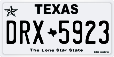 TX license plate DRX5923