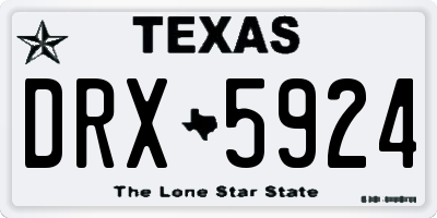 TX license plate DRX5924