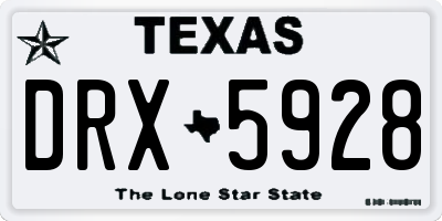TX license plate DRX5928