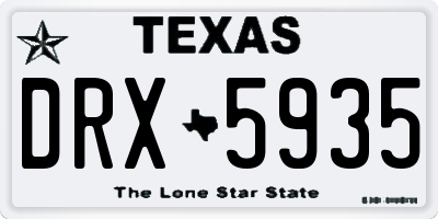 TX license plate DRX5935