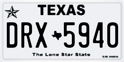 TX license plate DRX5940