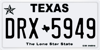 TX license plate DRX5949