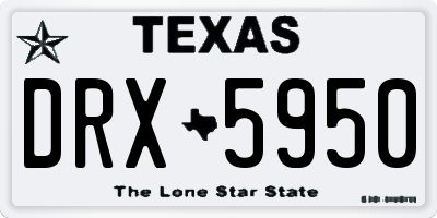 TX license plate DRX5950
