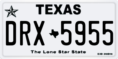 TX license plate DRX5955