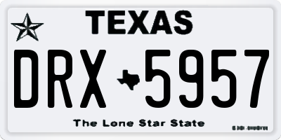TX license plate DRX5957