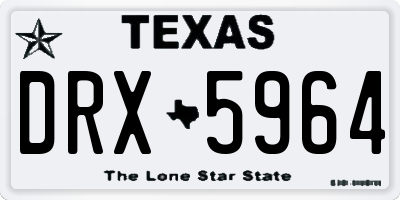 TX license plate DRX5964