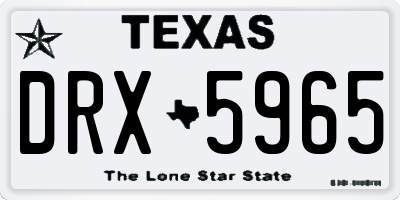 TX license plate DRX5965