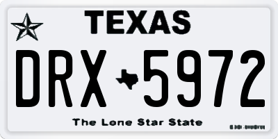 TX license plate DRX5972