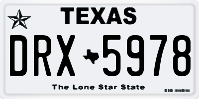 TX license plate DRX5978