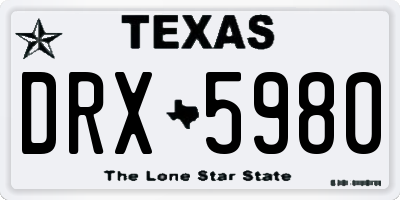TX license plate DRX5980