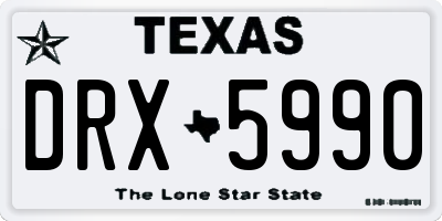 TX license plate DRX5990
