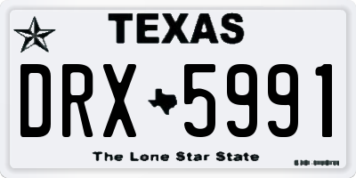 TX license plate DRX5991