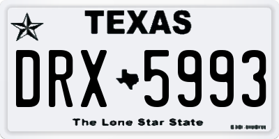 TX license plate DRX5993