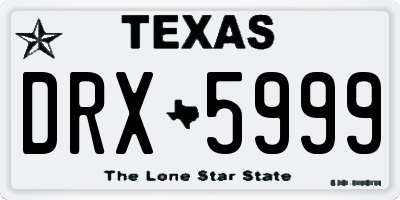 TX license plate DRX5999