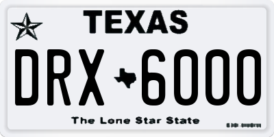 TX license plate DRX6000